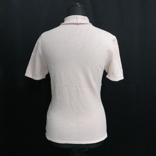 Max Mara Italy Made S Max Mara Turtle Neck Short Sleeve Knit Sweater Light Pink Size L Ladies(USED)