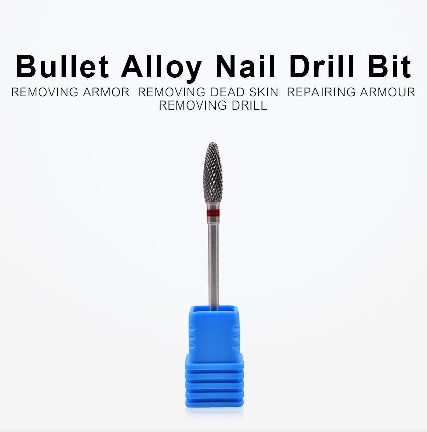 kads Bullet Alloy Nagelbohrer für elektrische Bohrmaschine, Nagel-Maniküre-Maschine, Bohrer und Zubehör, Fräser, Nagelfeilen-Werkzeug