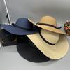 Encryption Paper Braid Foldable Sunshade Beach Hat for Traveling Seaside Big Eaves Hat, Easy To Carry Big Straw Hat