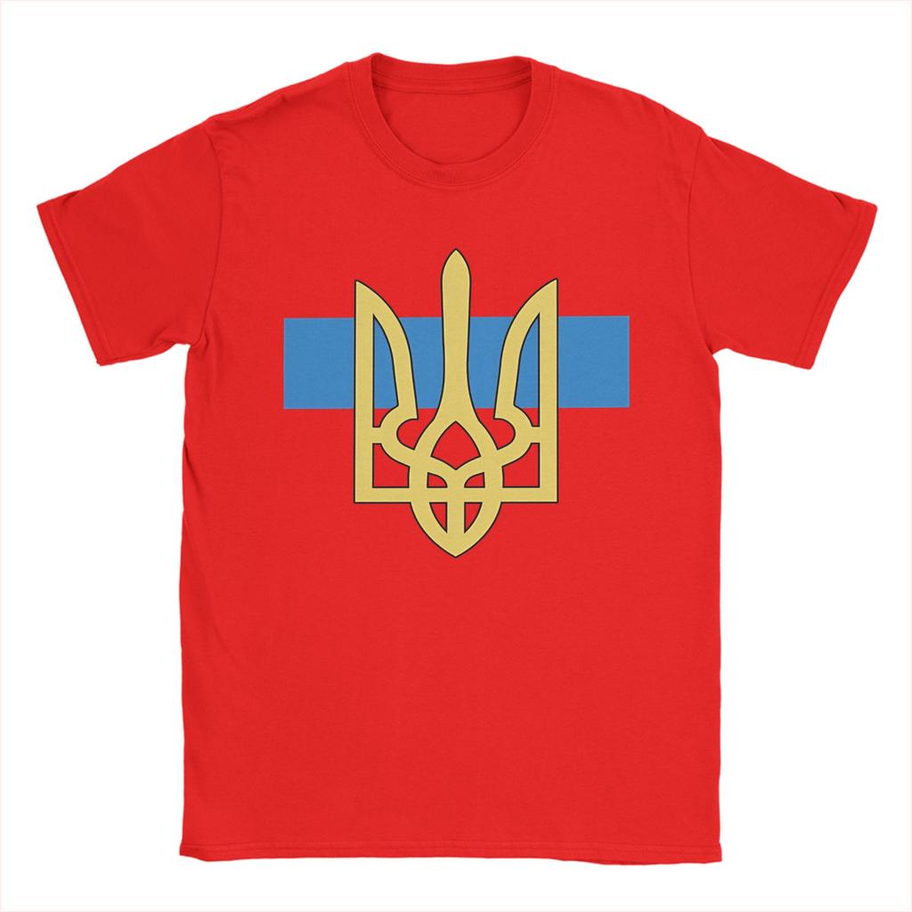 Ukraine Tryzub TShirt Men Vintage Cotton Tees Round Neck Short Sleeve T Shirts Plus Size Clothes