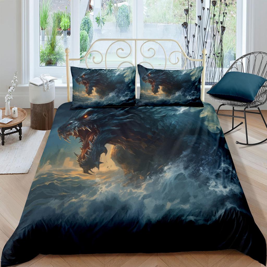 Lyw3D Digital Printing Diy Quilt Set Three-Piece Set European And American Bedding Three-Piece Set