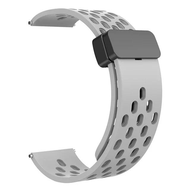 22mm 20mm Pustende silikonreim for Samsung Galaxy Watch 7 4 5 6 S3 Active Magnetisk bånd Huawei GT 3 4 Amazfit Bip armbånd