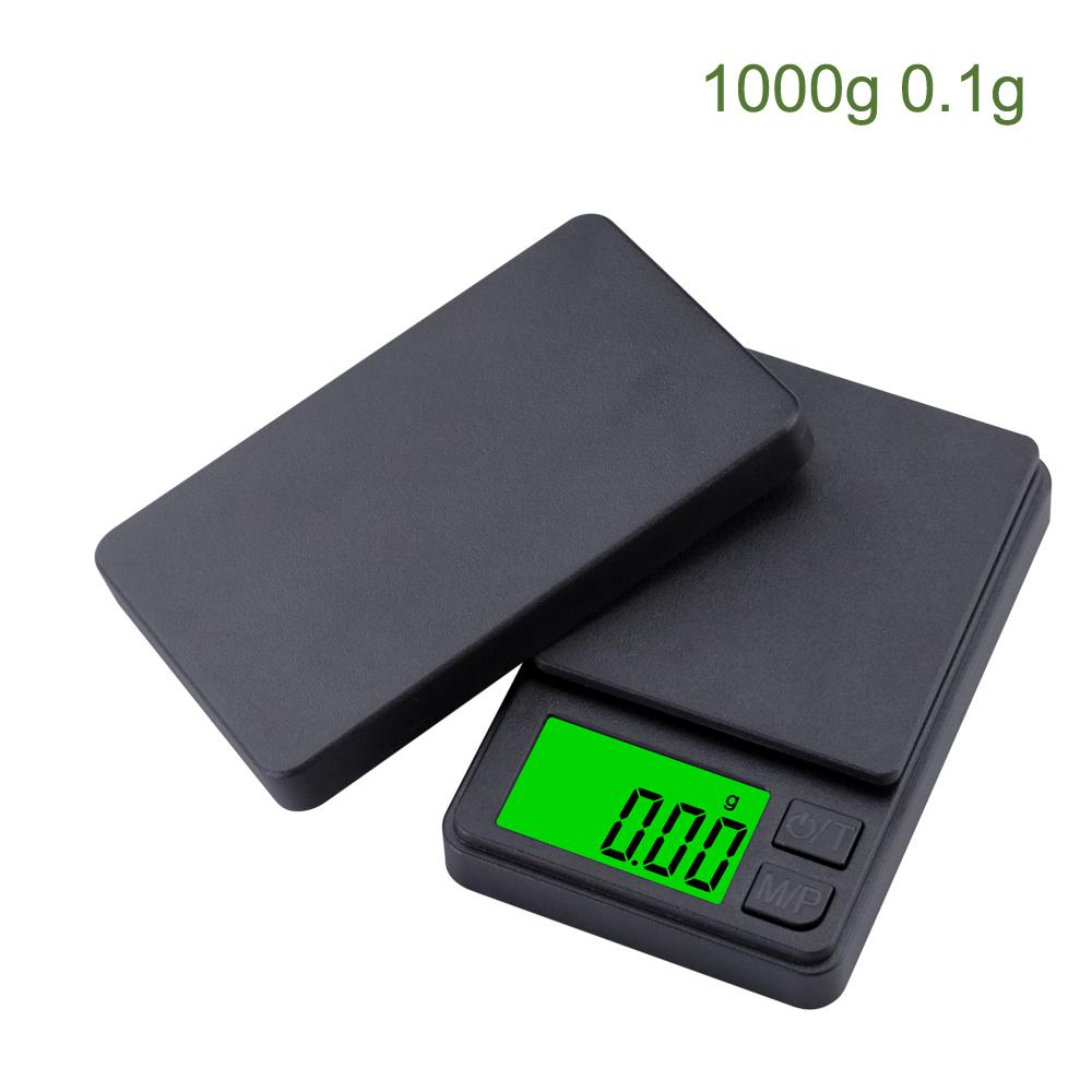 Mini Pocket Digital Scale LCD Gram Food  Jewelry Ounces Grains 500g 0.01g 1000g 0.1g Scale  Black