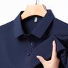 Men's Polo Shirt Lapel T-Shirt Summer Solid Color Seamless Short Sleeve Classic Versatile Business Menswear Top