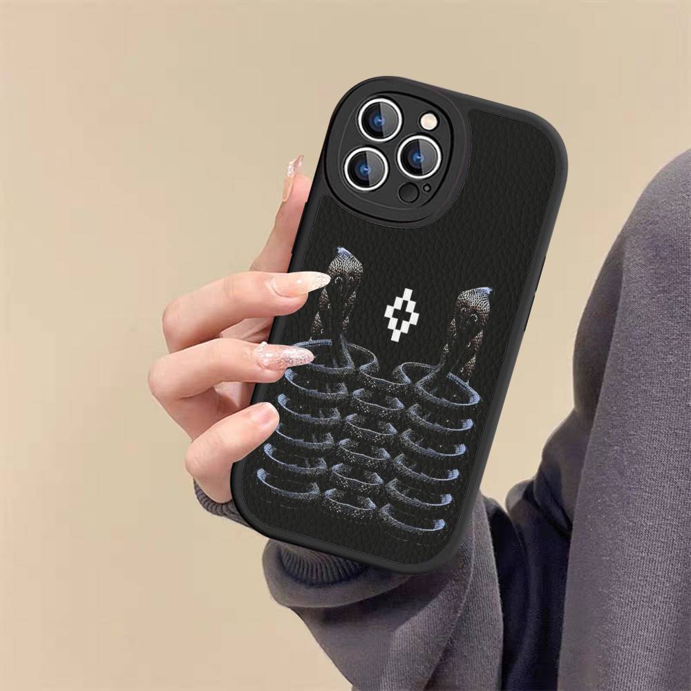 Custodia per Telefono M-MARCELO B-BURLON Per IPhone 16 15 14 13 12 11 Pro Max Plus Pelle Morbida Cover