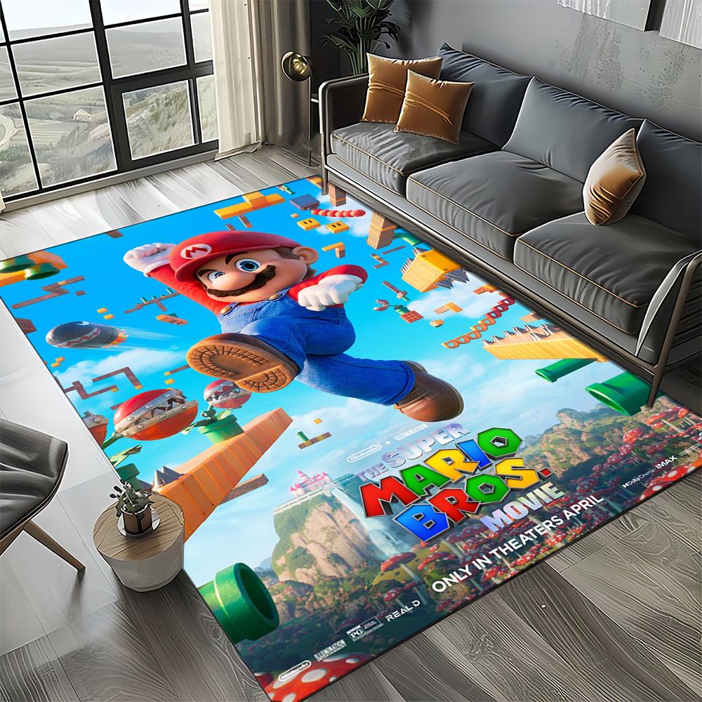 Retro Mario Cartoon Area Rug,Carpet Rug for Home Living Room Bedroom Sofa Doormat Decor,Kids Play Floor Mat