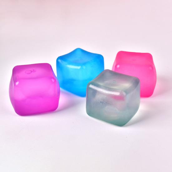 3Pcs Stress Cube Fidget Toy Anxiety Relief Ice Cube Squeeze Decompression Toy Soft Stress Ball Sensory Toy Kids Teens Adults Gift