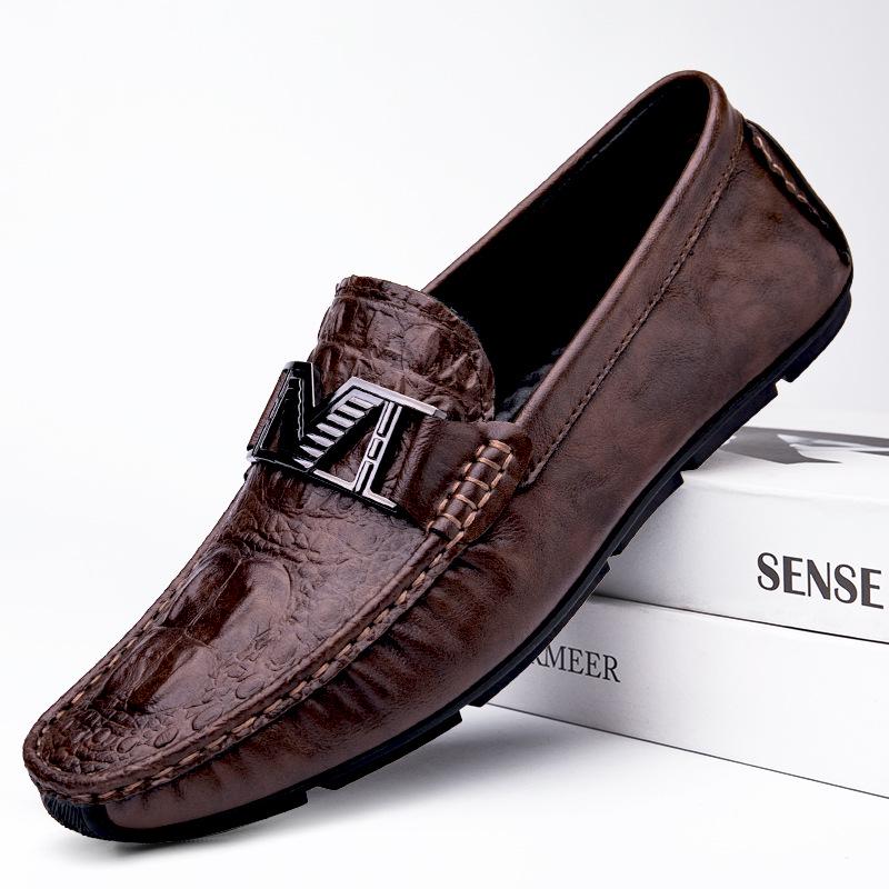 Herren 2025 Echtleder Britische Business Slipper - Atmungsaktiv, Weiche Sohle Freizeit Bohnenschuhe