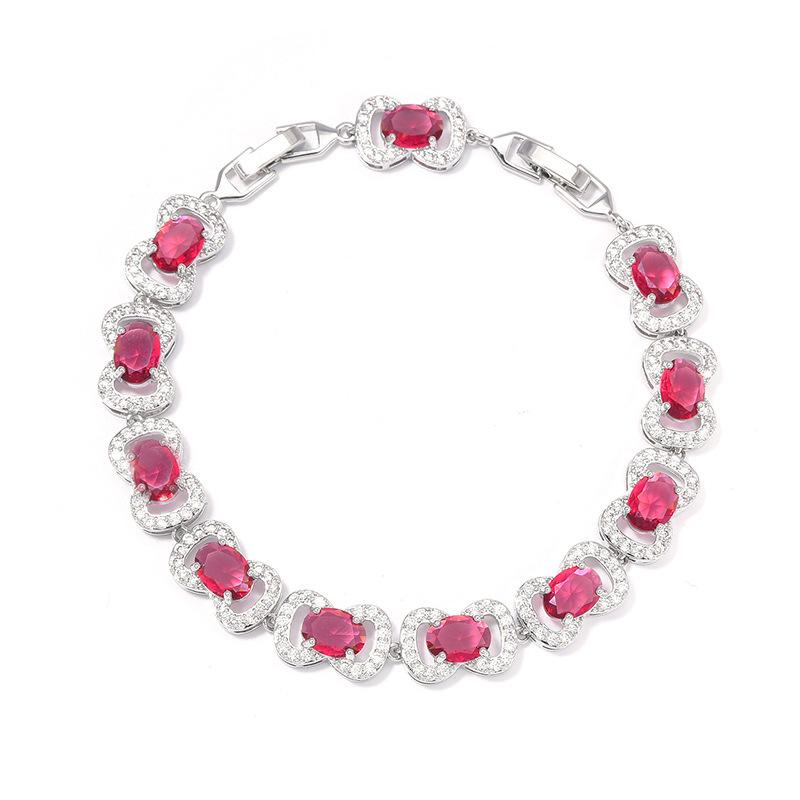 Wholesale of New Exquisite Oval Bow Candy Zircon Bracelets for Ladies with Niche Designs