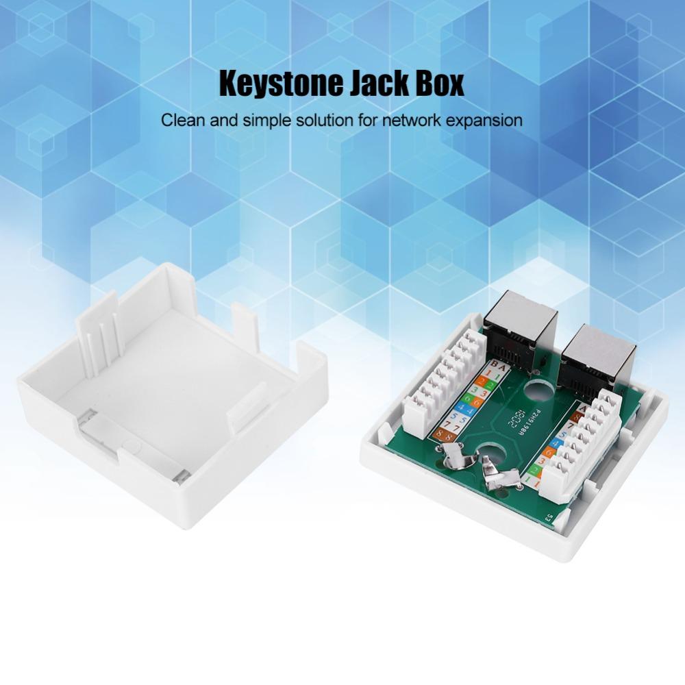 RJ45-8P8C Aufputzdose 2 Port Wandanschlussadapter 2 Port Tischdose Netzwerkinstallation