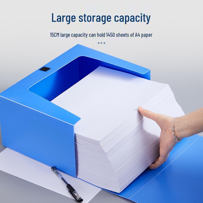 Large A4 Plastic Document Archive Box: 10x15cm, 75mm Thick, High Capacity Storage
