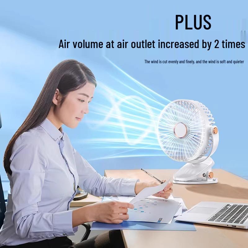 Compact Clip-On USB Rechargeable Fan: Quiet and Portable for Office, Dorm, Stroller, or Bed Use