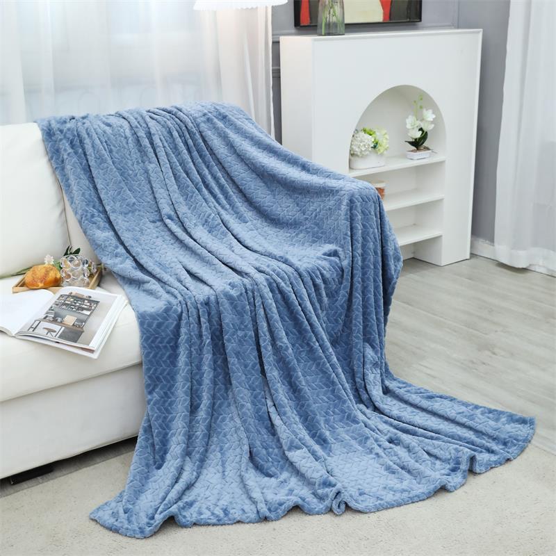 Thick Jacquard Flannel Blanket Wheat Ear Design All Season Gift Air Conditioner