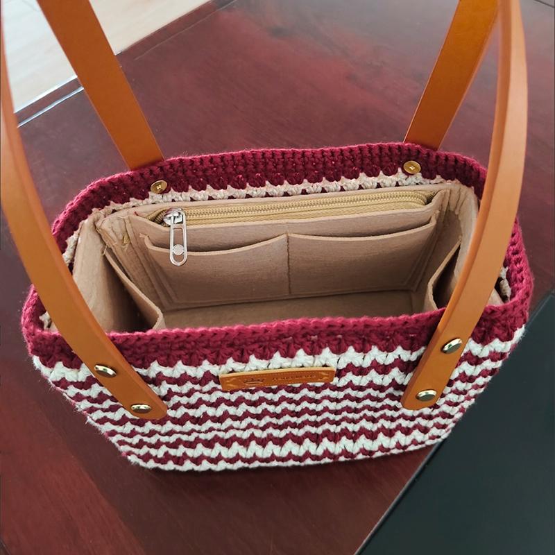 1PC Mother-Daughter Bag Set Felt Bag Reusable Dumpling-Shaped Felt Pouch Felt Inner Liner Bag 27x12x16cm