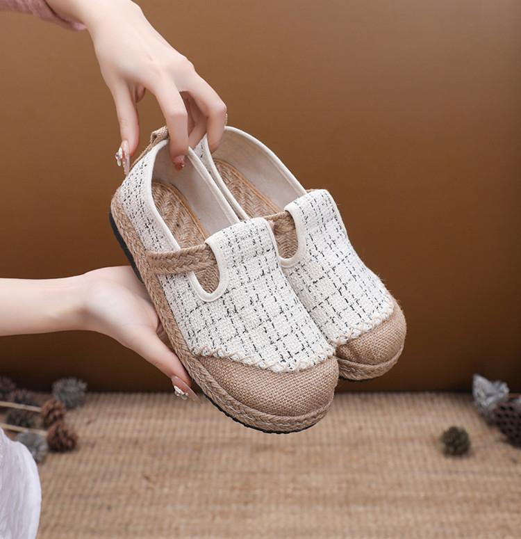 2024The New Breathable Cotton Linen Canvaswomen Shoes Cotton Linen Slippers Summer Fashion Women Shoes Sandals Zapatos De Mujer