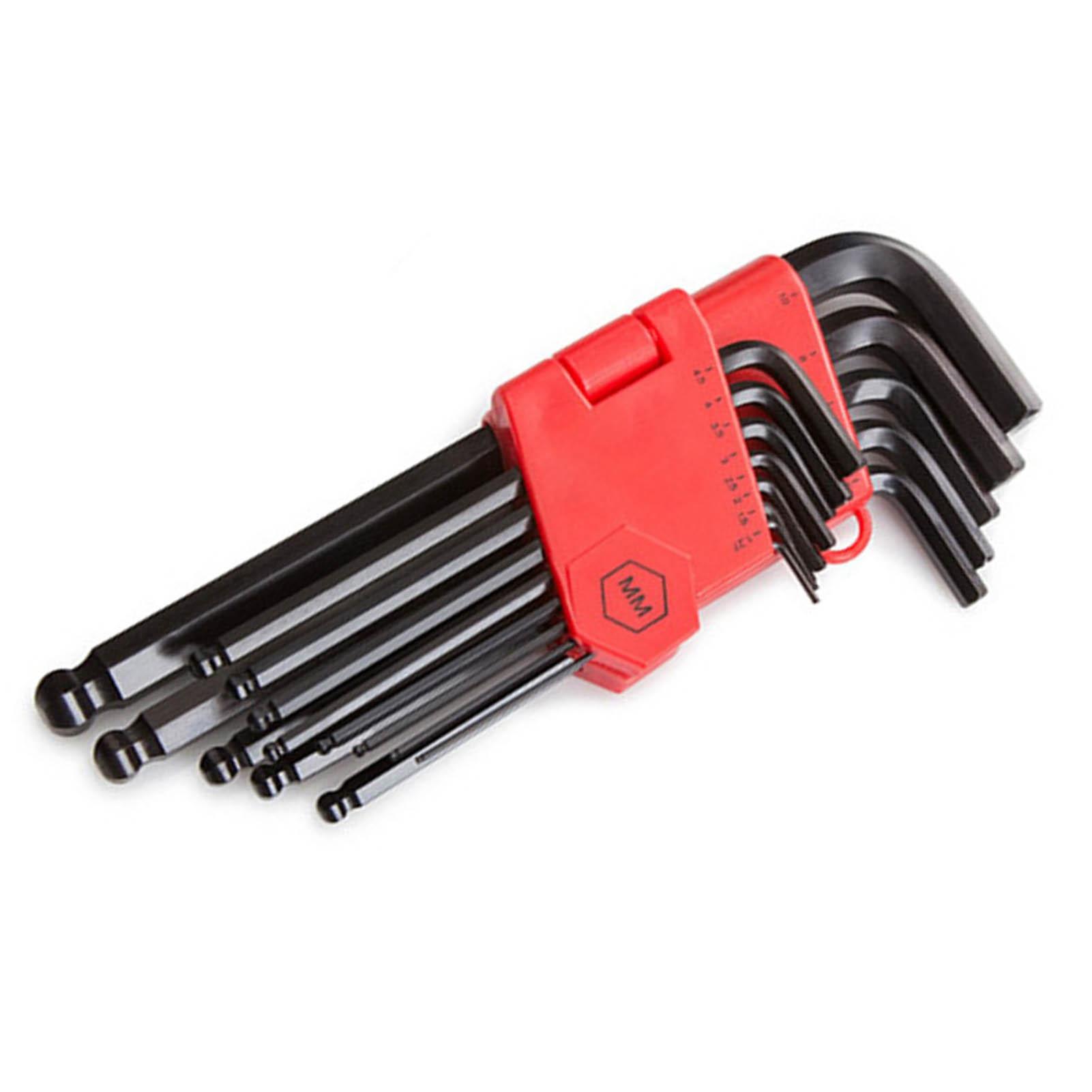 

Набор шестигранных ключей 13 шт. Ручной гаечный ключ 40Cr Чернение Средний Длинный Шаровая головка L-образный Метизы Метрический