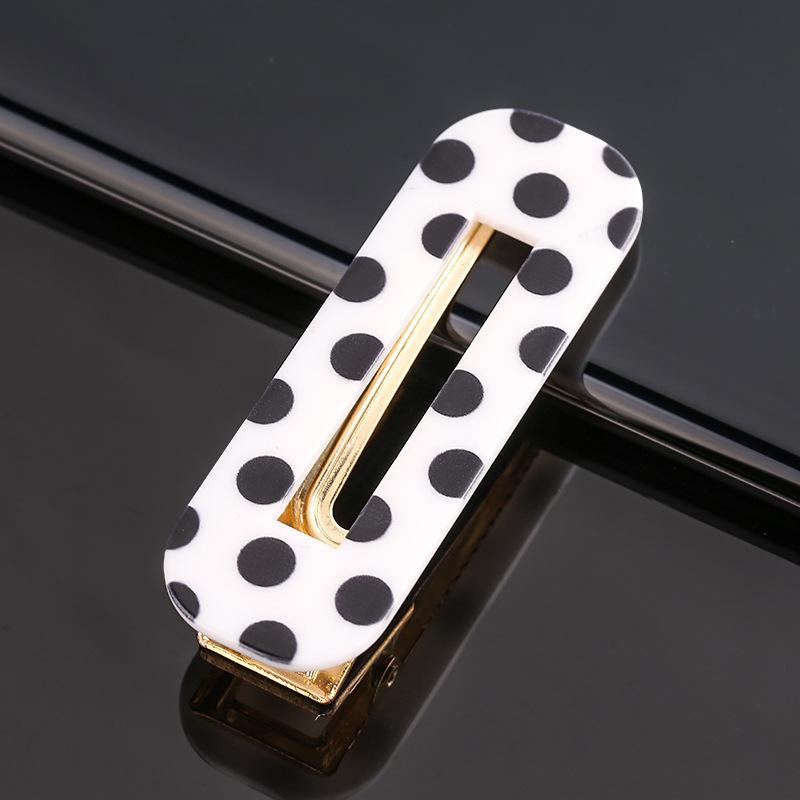 Fashion Korea Hair Clips for Girls Leopard Marble Textured Geometric Hollow Acrylic Hair Clip Hairclip Hair Clips Women Headwear