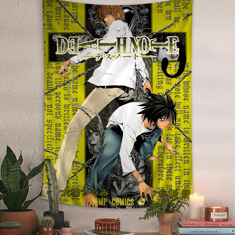 Anime Death Note DN L Barevná tapiserie na stěnu Bohémské nástěnné tapiserie Mandala Nástěnné plachty