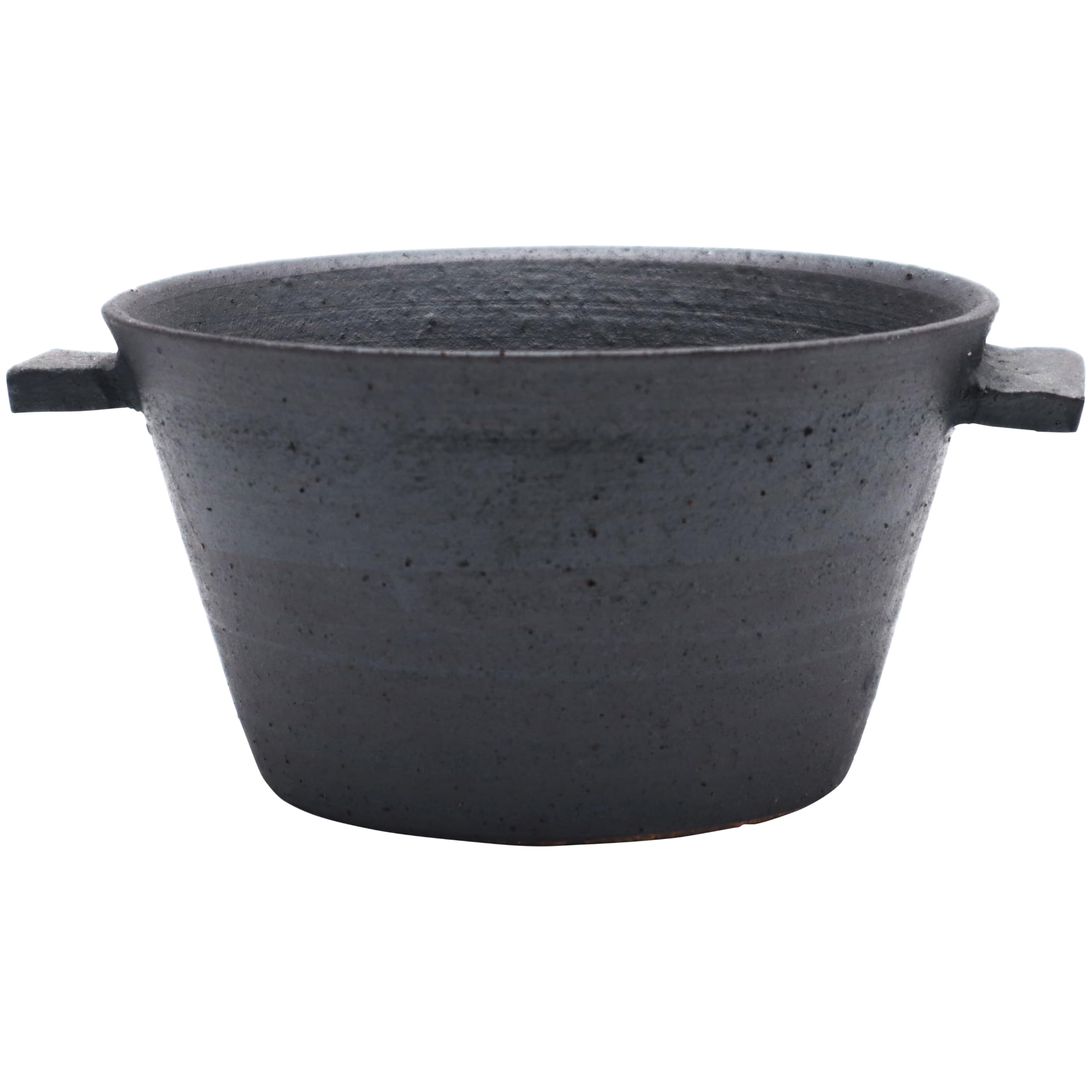 Mino ware black rust bowl with small approximately 16cm diameter x 7cm made in product number 090019 edges, bowl, high, Japan, чёрный