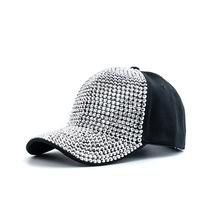 Neue Mode Damen Diamant-Inlay Kappe Frühling Sommer Hip Hop Kpop Tanz Baseballkappen Einfach Unifarben Party Straßenhut
