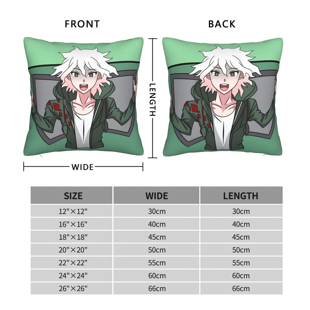 Anime Nagito Komaeda Pillowcases Cute Funny Pillow Case For Living Room Chair Comfy Pillow Cover