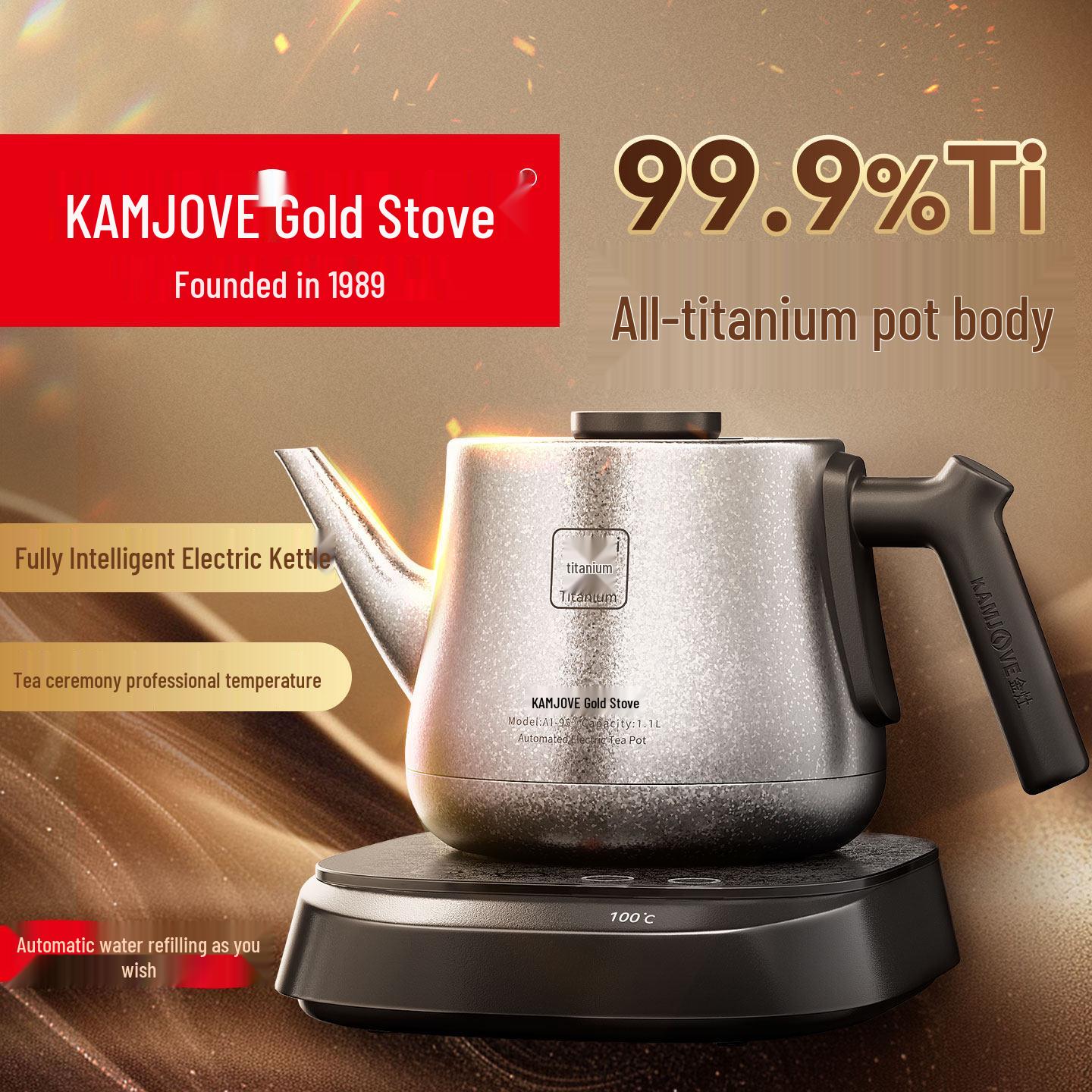 Jinzao AI-95 Pure Titanium Automatic Constant-Temperature Electric Kettle 2026 Model for Tea Brewing