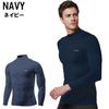 EXIO Compression Long Sleeve High Neck Sports Shirt with Cooling Innerwear Men's Wear, (02.Navy, XXL)