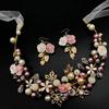 Gold Color Princess Crowns Zinc Zinc Alloy Bride Tiaras Headband Bridal Jewelry  Girls