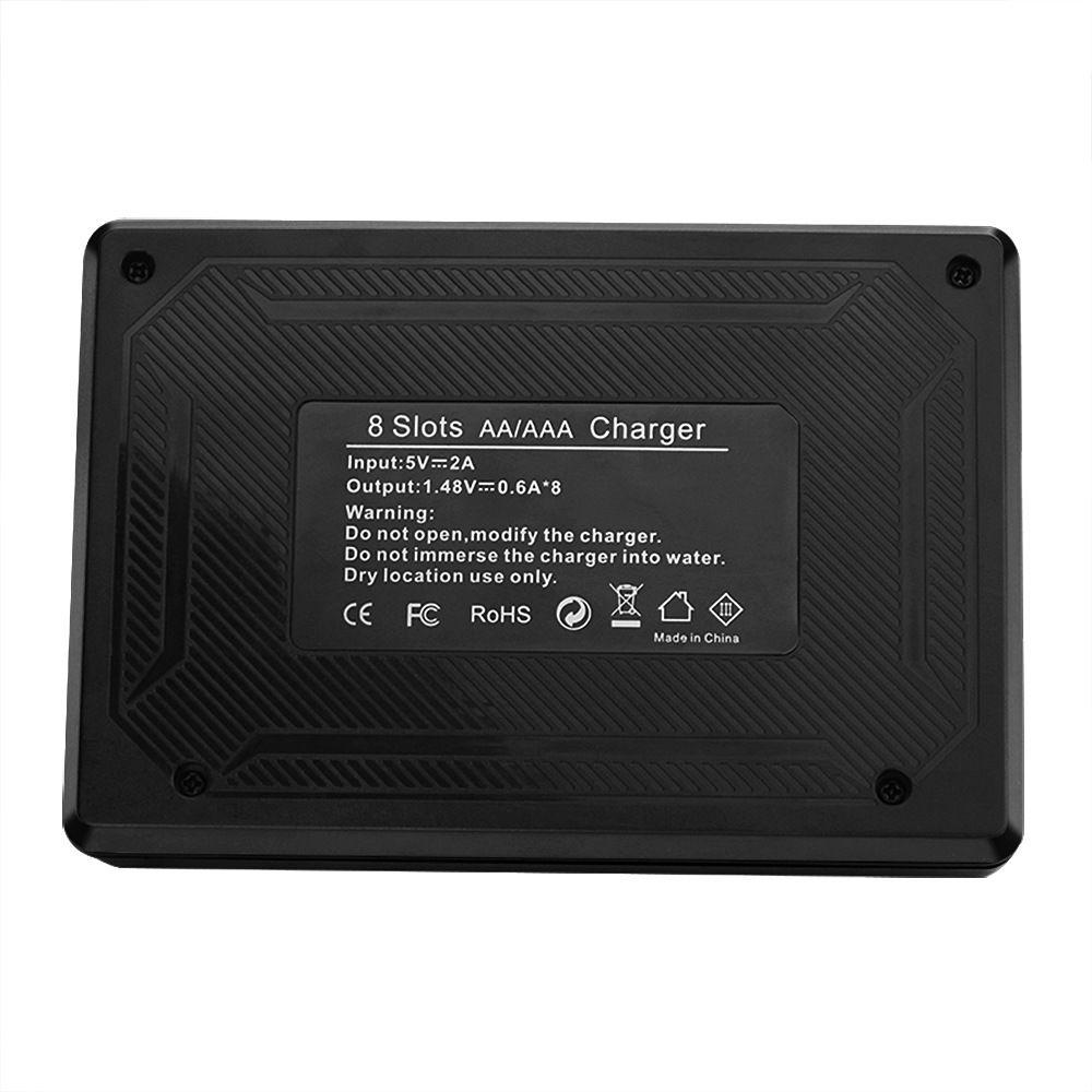 Durable Rechargeable Portable Intelligent Battery Charger 8 Slot Fast Charging Dock Adapter