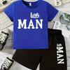 Boys' Little boy Letter Print Short Sleeve T-Shirt and Shorts Set Casual Printed