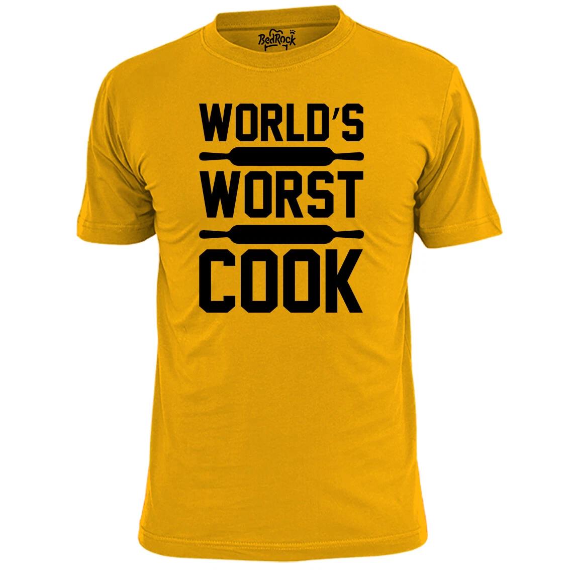 

Mens Worlds Worst Cook Cooking Chef T shirt Food Recipe XL