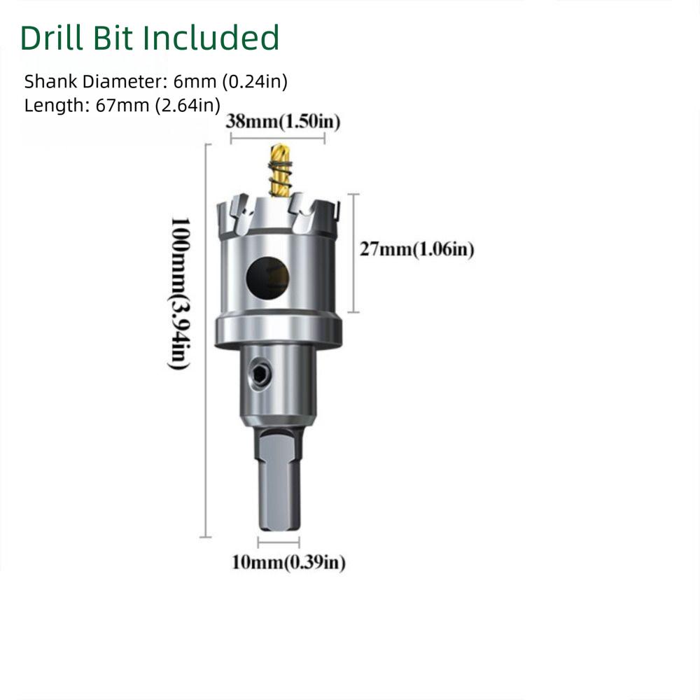 Carbide Tip Hole Saw Core Drill Bit 6mm Diameter Quick Punch Tungsten Carbide Tipped Drill Bit Iron Copper Stainless Steel