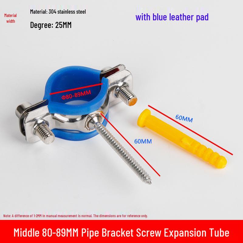 304 Stainless Steel Expansion Screw Pipe Bracket Clamp for PVC Pipes