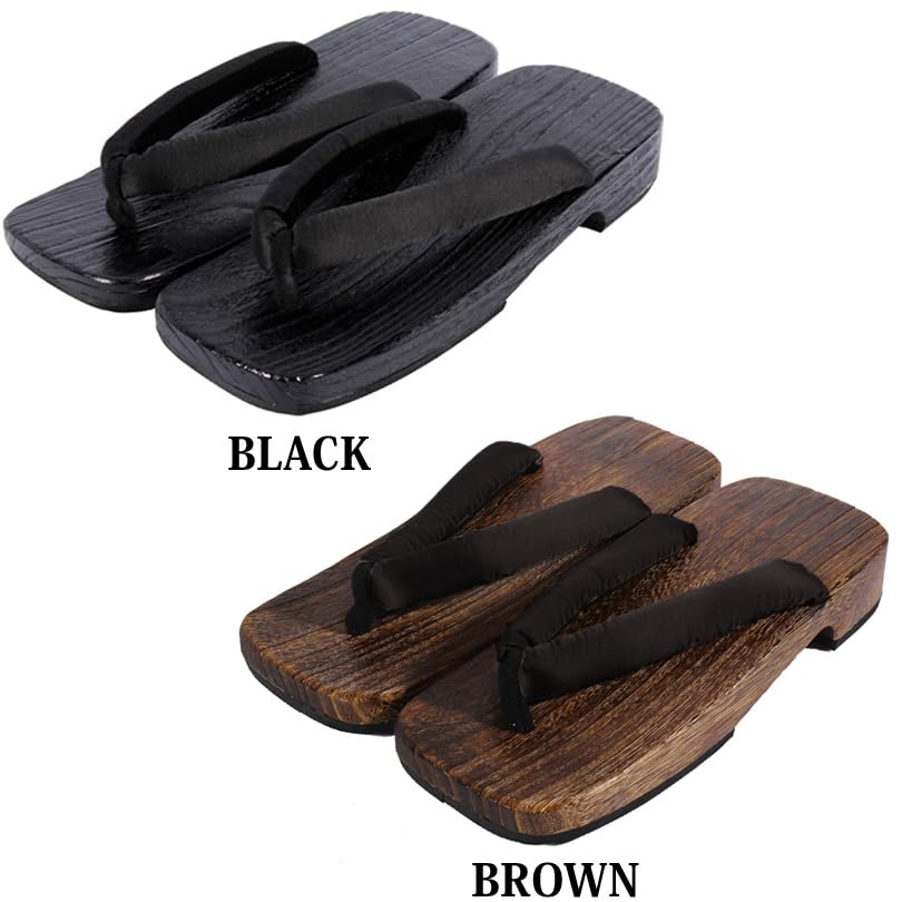 Authentic Paulownia Wood Geta Size L 8(eight) 2-color (Geta) Black,