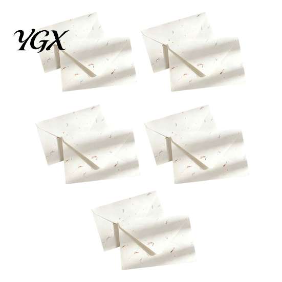 Western Style Envelopes for Correspondence 10PCS Petal Art Envelopes, Real Floral Texture Design, Thick Paper Artistic Stationery Handwritten Messages