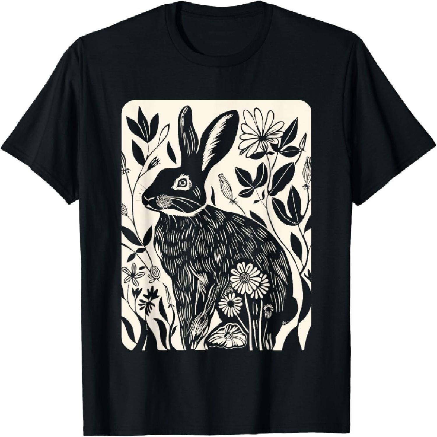 Пасхальный кролик Цветы Природа Любители кроликов, Женская, детская футболка XXXXXL разноцветный