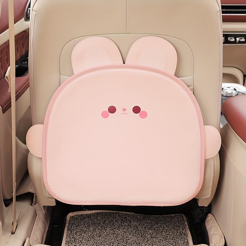1pc Cute Bear Car Anti-Kick Pad, Faux Leather, Multifunctional Seat Back Protector. Dirt-resistant, easy to clean & install, fits most vehicles.