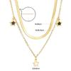 Double-Layered Star Charm Bracelet Titanium Steel Double Clavicle Chain  for Women