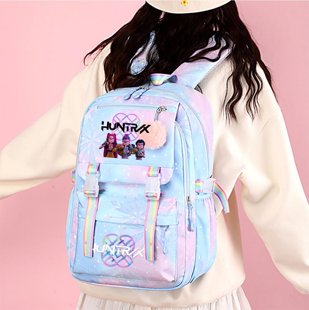 K-Pop Dämonenjäger Bedruckter Wasserdichter Rucksack mit Großer Kapazität Teenger Schüler Mädchen Junge Schultasche Buchtasche Damen Große Kapazität Reisetasche Geschenk
