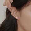 S999 Sterling Silver Pink Cherry Blossom Earrings for Women Sweet Screws Bead Earrings Simple Temperament Jewelry Gifts