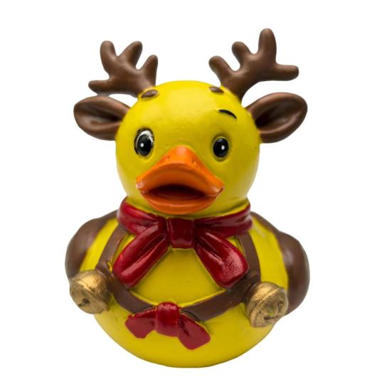 Vánoční kachní figurka Santa Claus Sob Elf Sněhulák Kachní socha Pryskyřičná zvířecí socha Vánoční sváteční párty Stolní dekorace Ozdoba