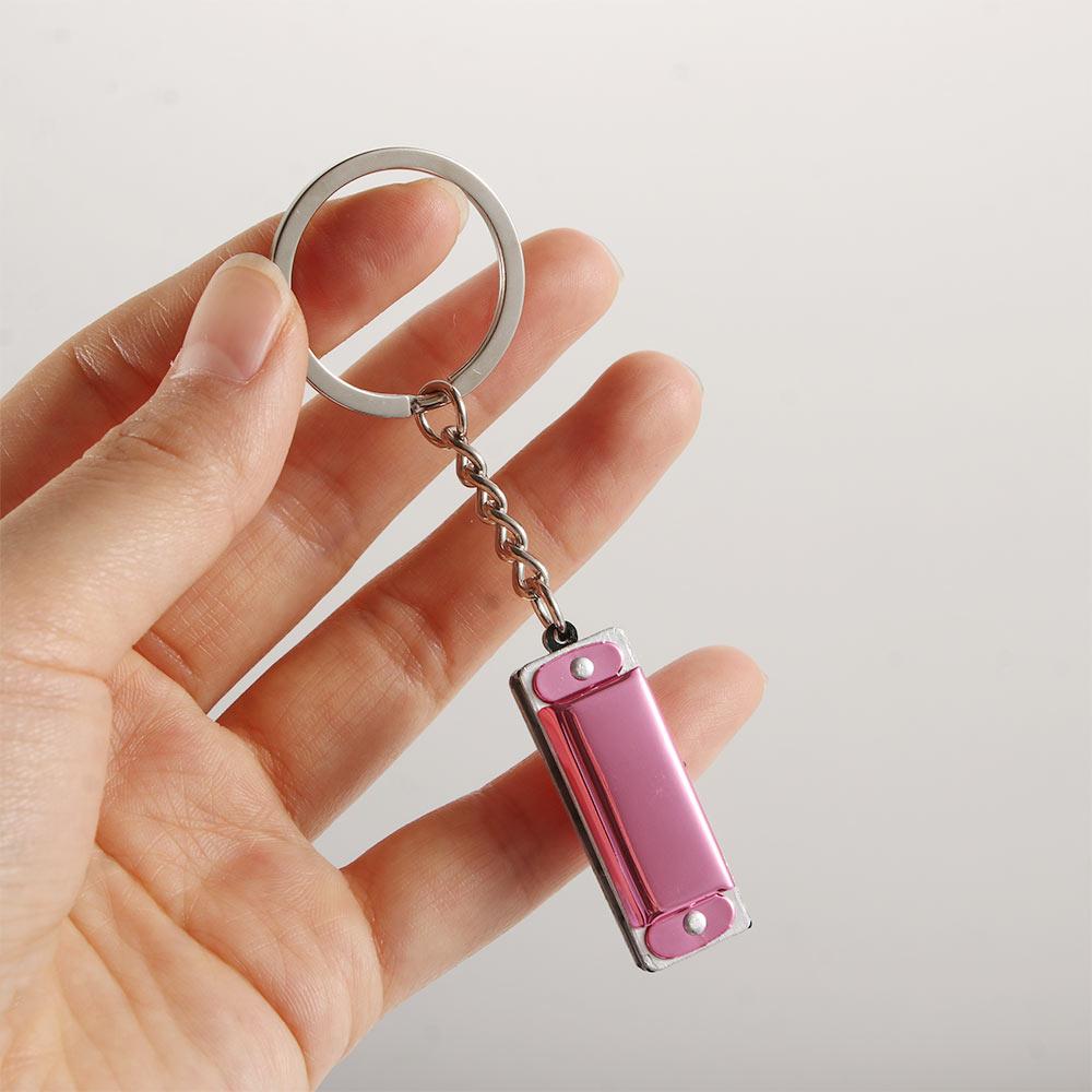 Gifts for Kids Woodwind Instruments Harmonica Keychain Harmonic Keyring Hanging Pedants Keys Holder