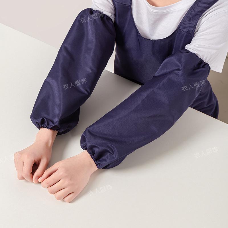 Women's Hair-Resistant, Stain-Proof Sleeveless Apron with Hat - Solid Color and Embroidered Design