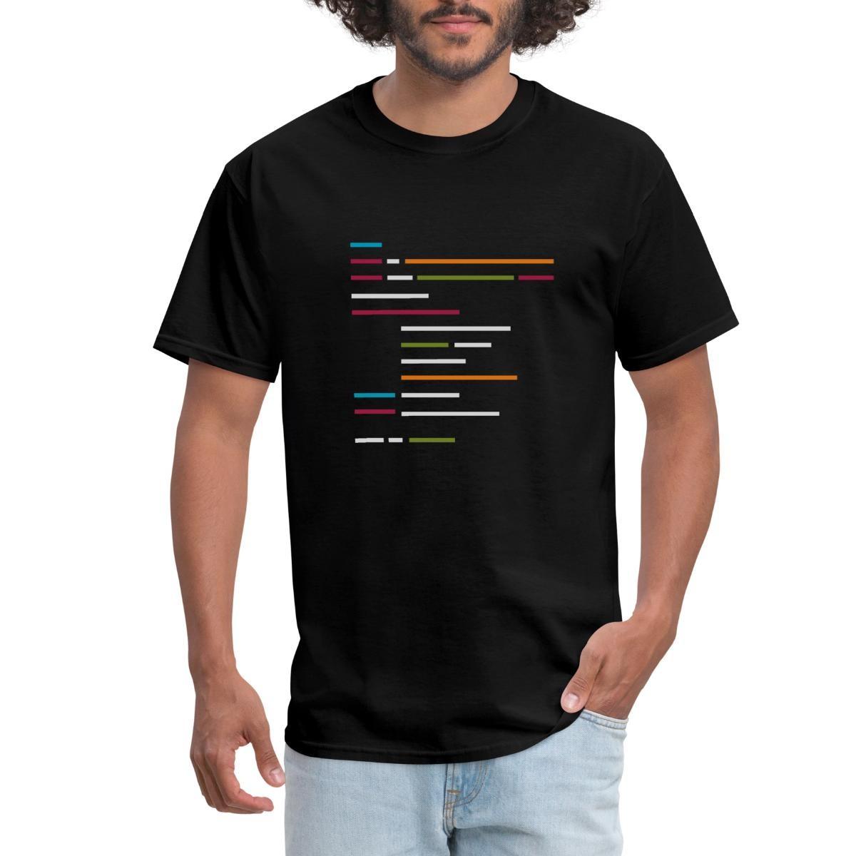 Lines Of Code On Dark Mode | Programming Lovers Men s T-Shirt XL
