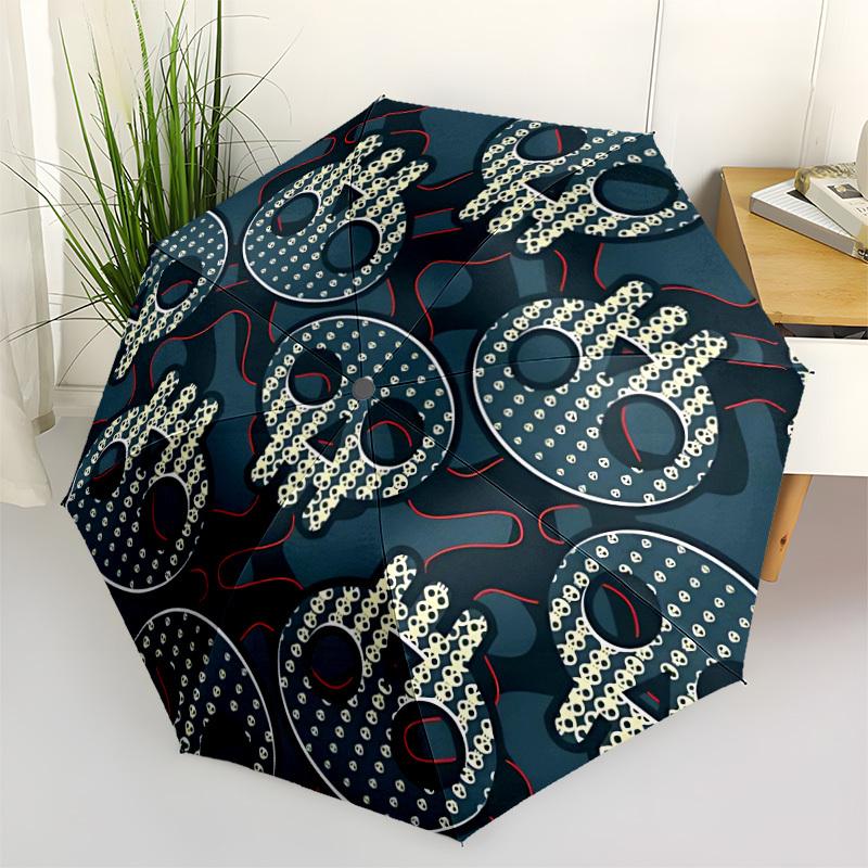1pc Skull Pattern Automatic Open/Close Umbrella Compact Folding Umbrella, All-Season Portable Umbrella for Women/Men F1124184