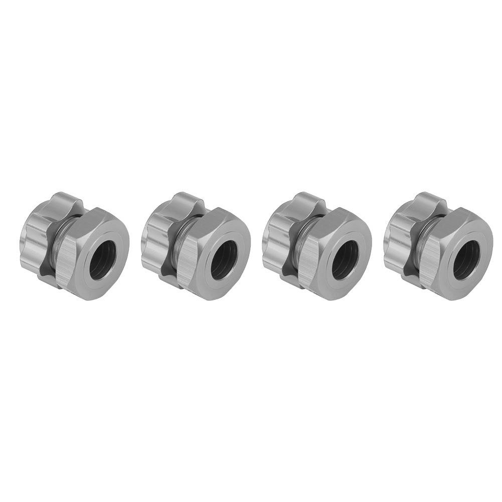 17mm Wheel Hex Hubs Adapter Nut Anti Dust Cover for HSP HOBAO TEAM C 1 8 RC Car(Titanium Color)