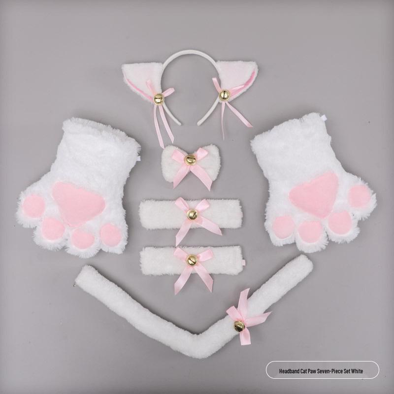 Cute Kitten Cosplay Set: Cat Ears Headband, Paw Gloves & Tail Accessory