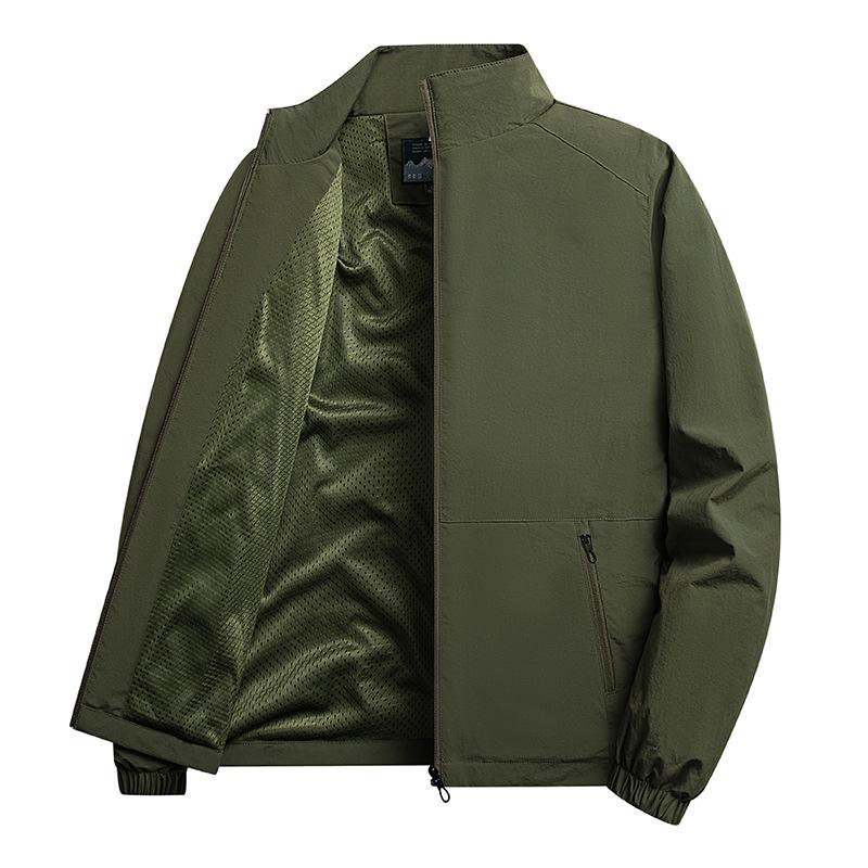 2024 Autumn Men's Outdoor Casual Jacket for Middle-Aged & Elderly with Stand-Up Collar