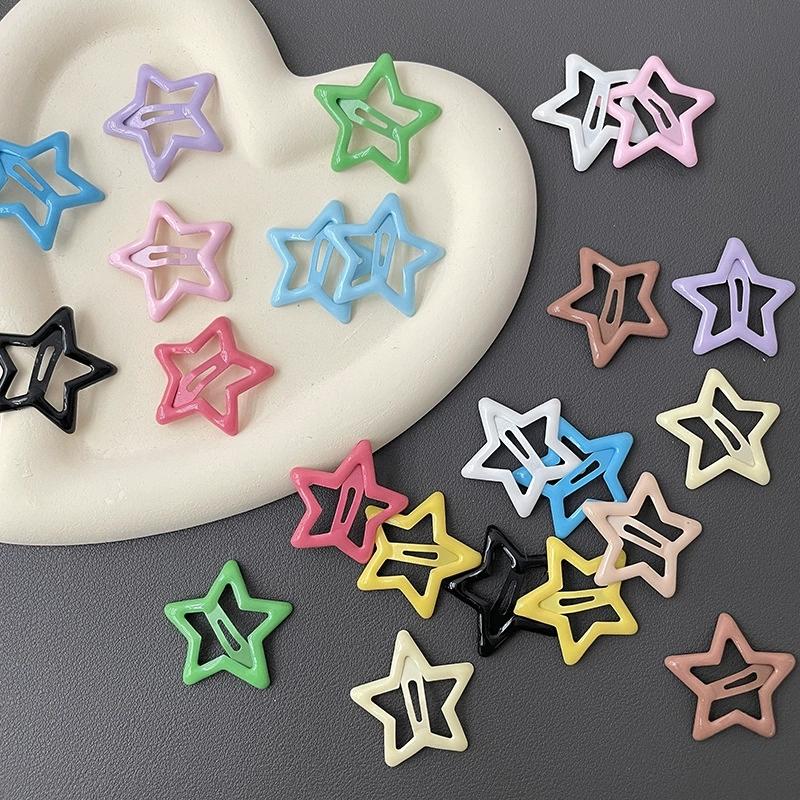Solid Star Pair Five-pointed Star Bb Clip Broken Hair Card Energetic Girl Hair Clip Sweet Girl Bang Clip Side Edge Clip