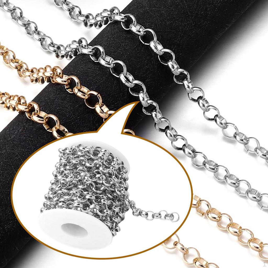15 Feet 8mm Wide Aluminum Chains with Round Links Accessories for Jewelry Making And DIY,